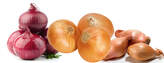 three different varieties of onions including red onions and sweet onions