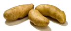 golden Mandel Potatoes, arranged in a group of three