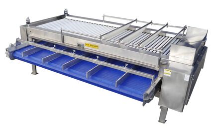 Kerian Speed Sizer with a blue sorting tray with baffles and dividers